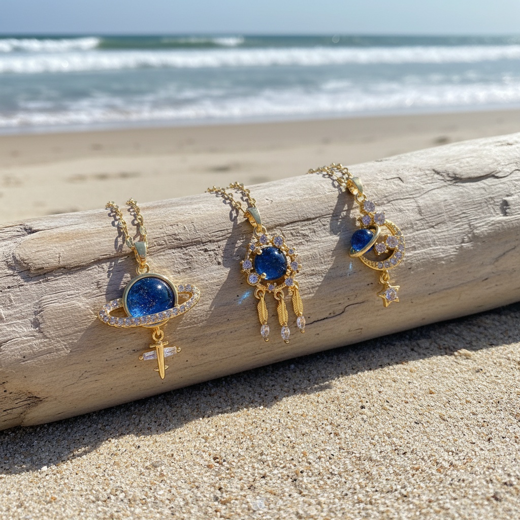 3pcs Set of Star Themed Necklaces, Classic Versatile Pendants